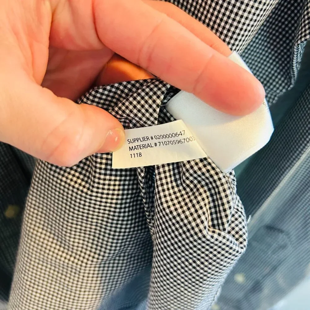 Ralph Lauren Plaid Dress Shirt Mens Size Medium White Navy Gingham Button Down - Picture 5 of 9